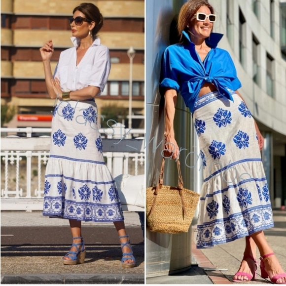 ZARA brand new embroidered tiered skirt- Size XS - Picture 2 of 6